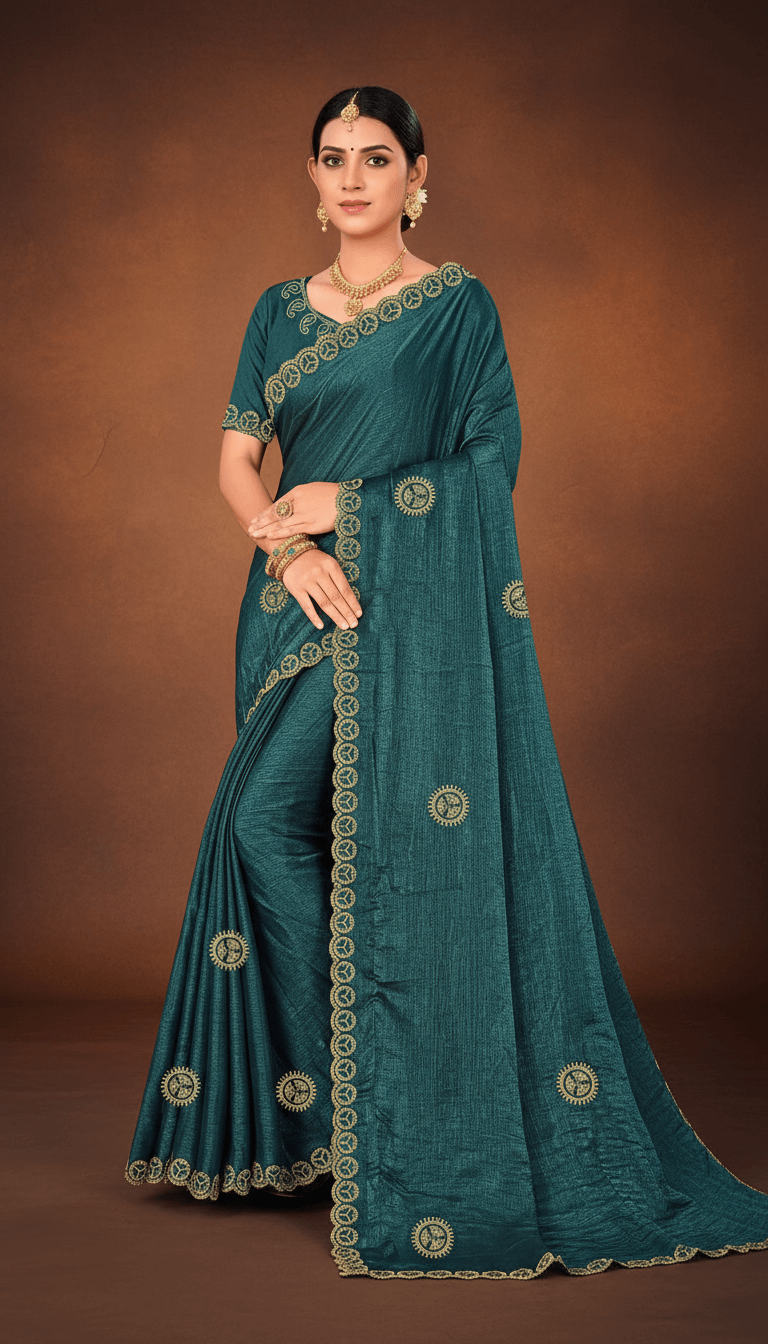 Regal Embroidered Saree Collection with Designer Blouse – Multiple Vibrant Colors