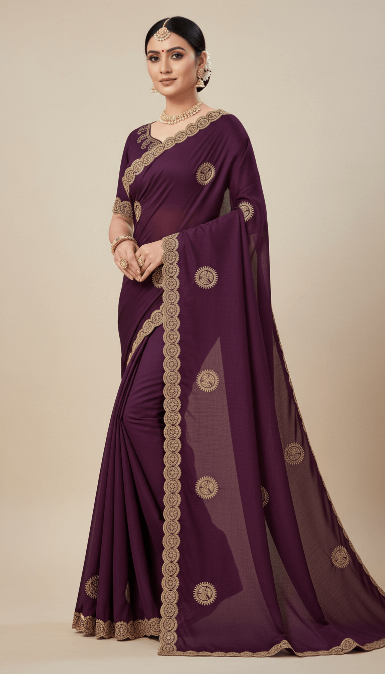 Regal Embroidered Saree Collection with Designer Blouse – Multiple Vibrant Colors