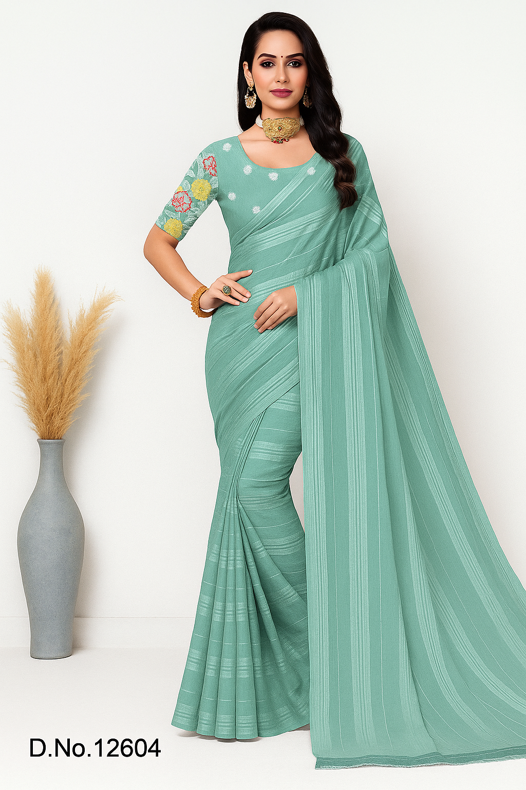 Floral Threadwork Saree - Sunita Style & Grace