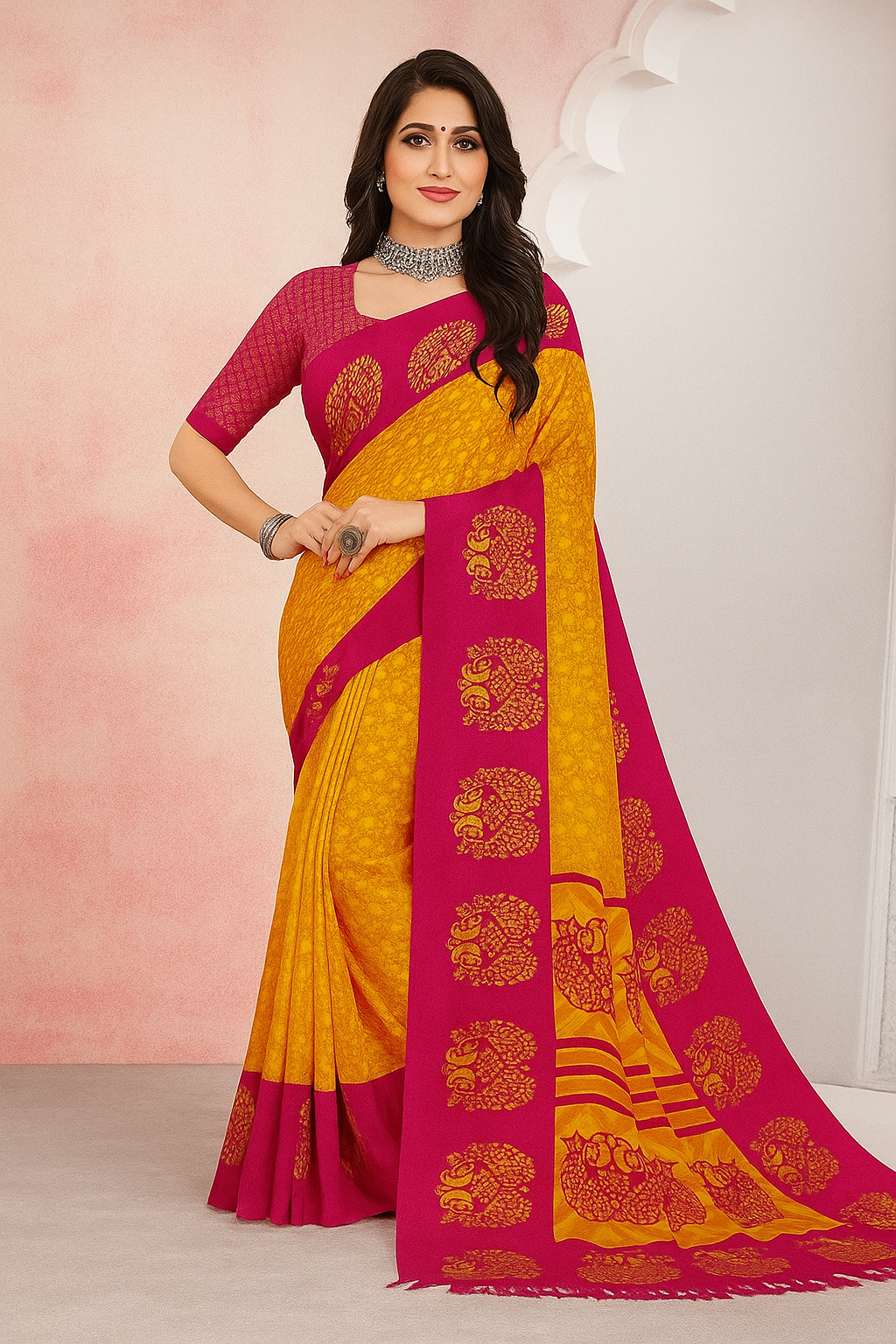 Floral and Peacock inspired Saree - Sunita Style & Grace