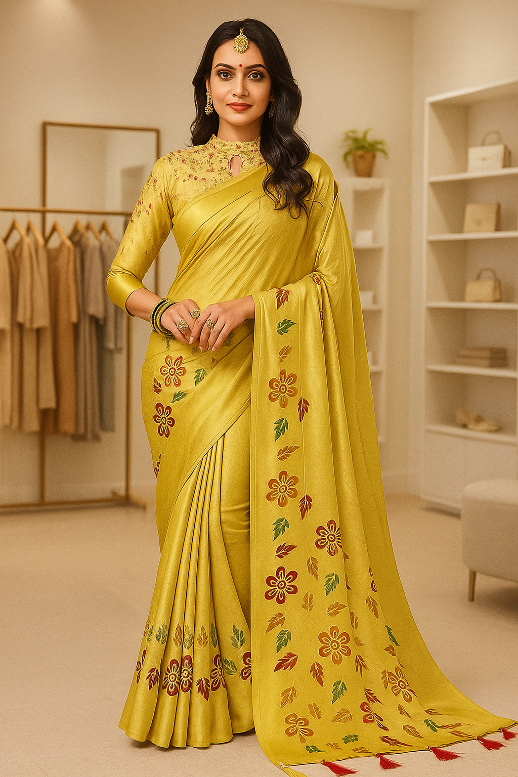 Elegant Floral Silk Blend Sarees - Sunita Style & Grace