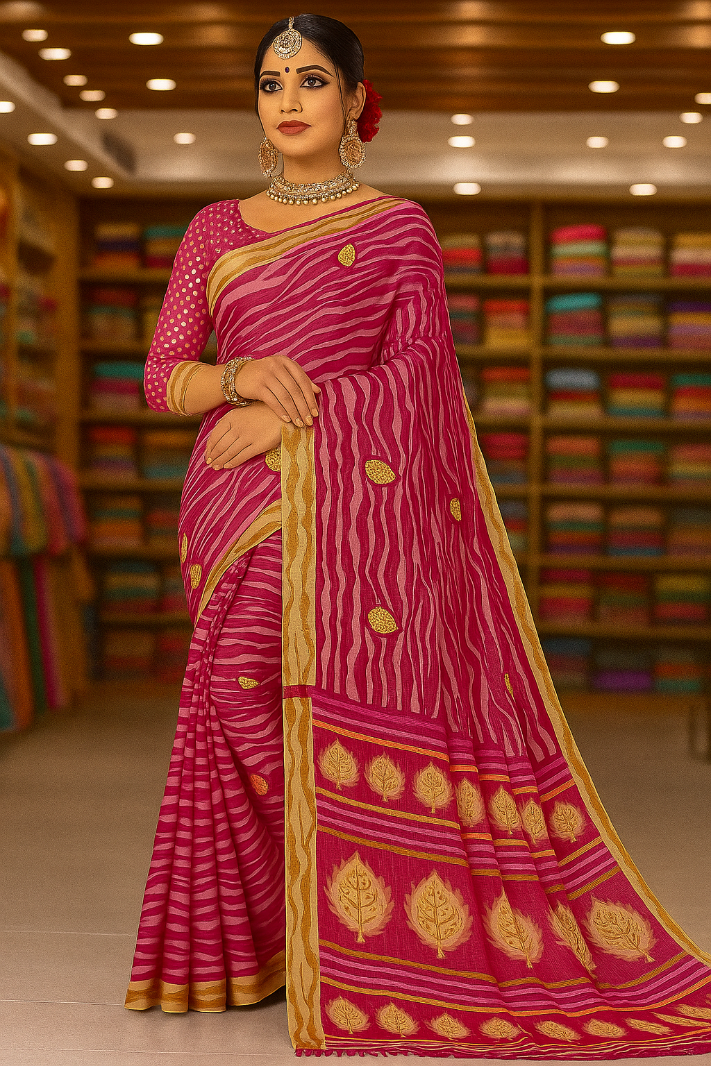 Leaf Pattern Saree - Sunita Style & Grace