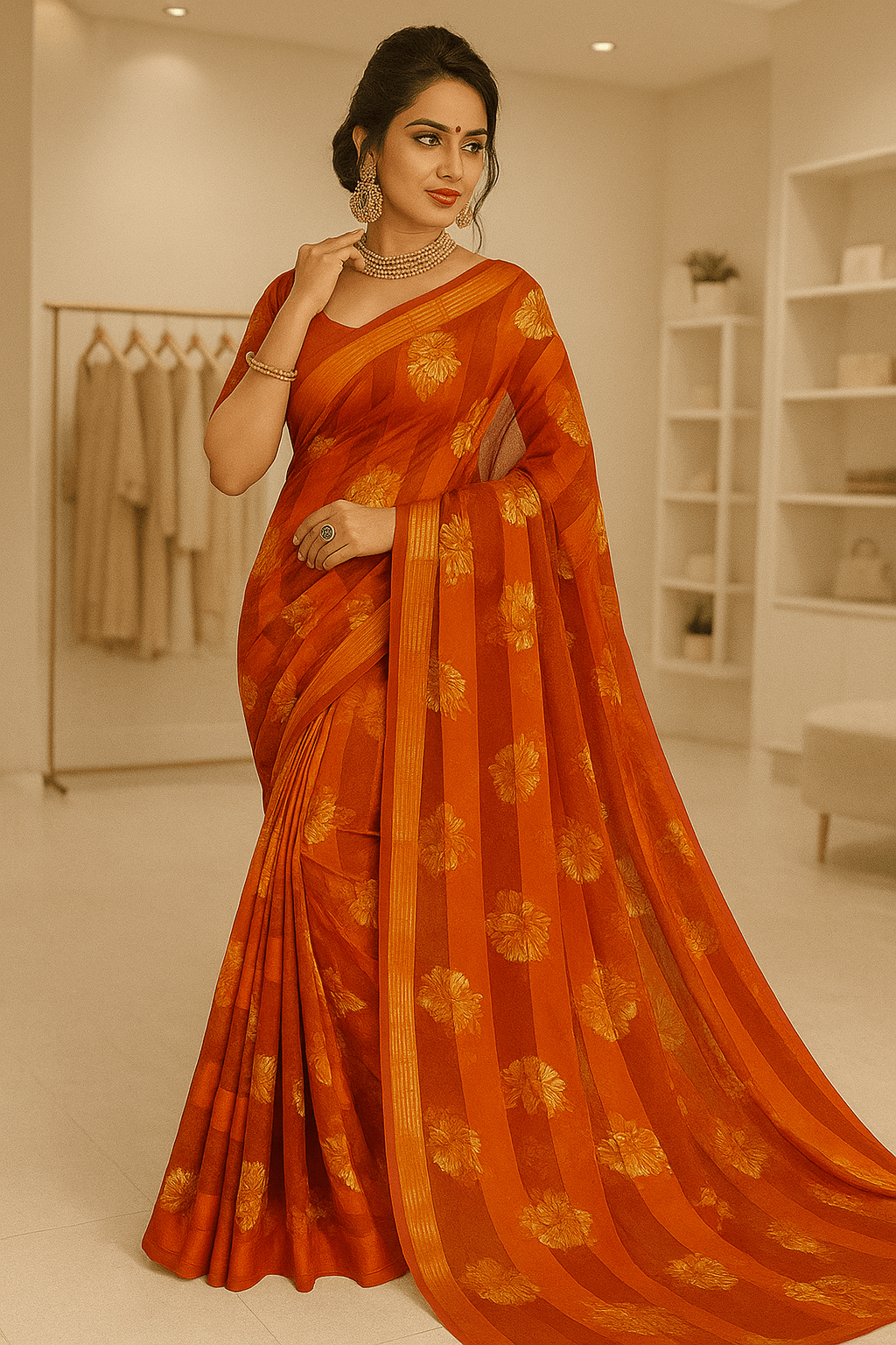 Floral Woven Silk Saree