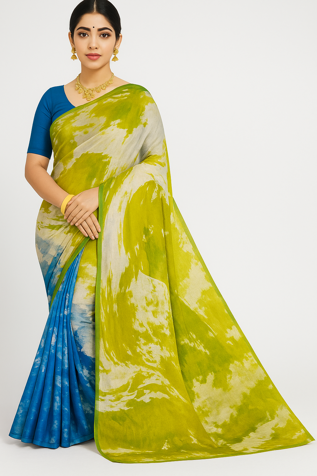 Duel Colored Printed Saree - Sunita Style & Grace