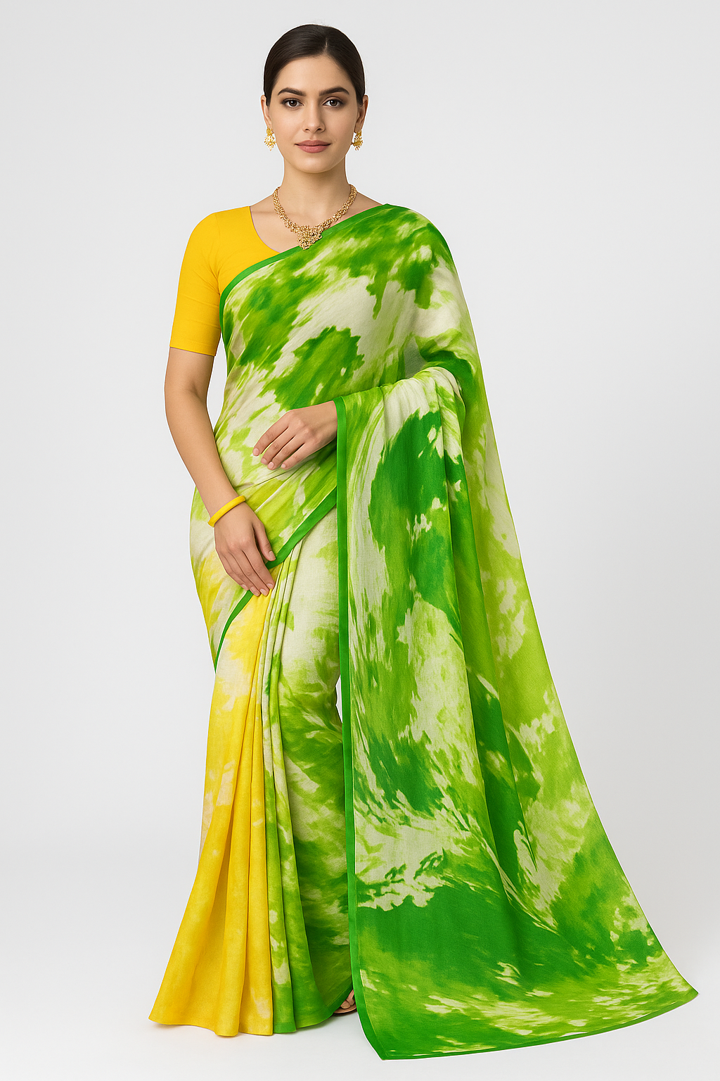 Duel Colored Printed Saree - Sunita Style & Grace