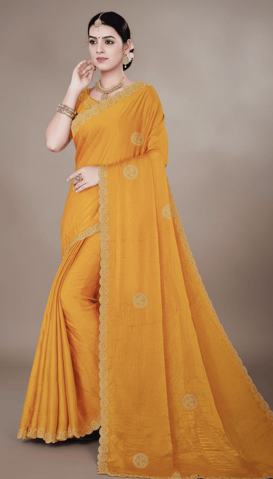 Regal Embroidered Saree Collection with Designer Blouse – Multiple Vibrant Colors