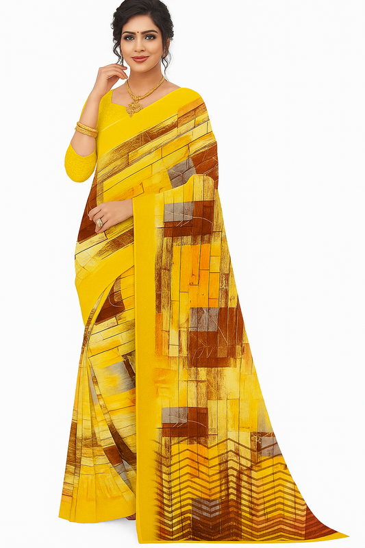 Printed with Chevron Detailing Saree - Sunita Style & Grace