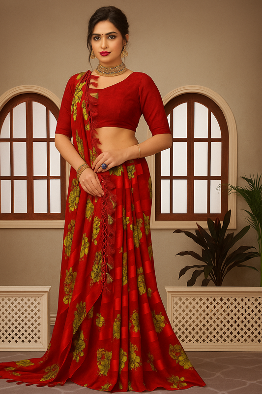Floral Woven Silk Saree - Sunita Style & Grace