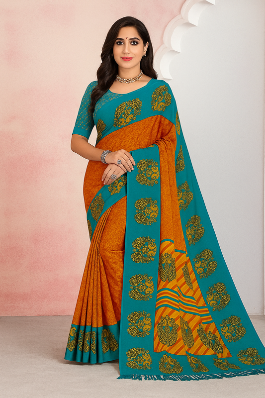 Floral and Peacock inspired Saree - Sunita Style & Grace