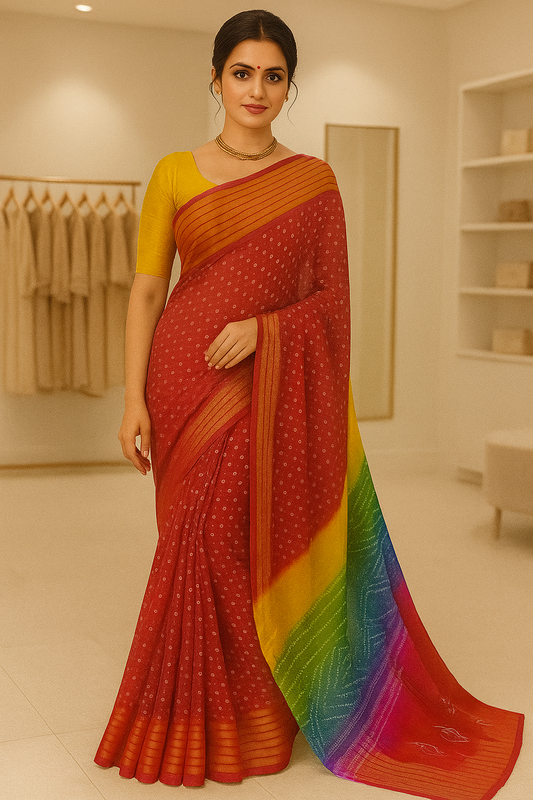 Bandhani print Saree - Sunita Style & Grace