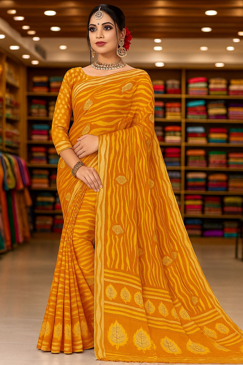 Leaf Pattern Saree - Sunita Style & Grace