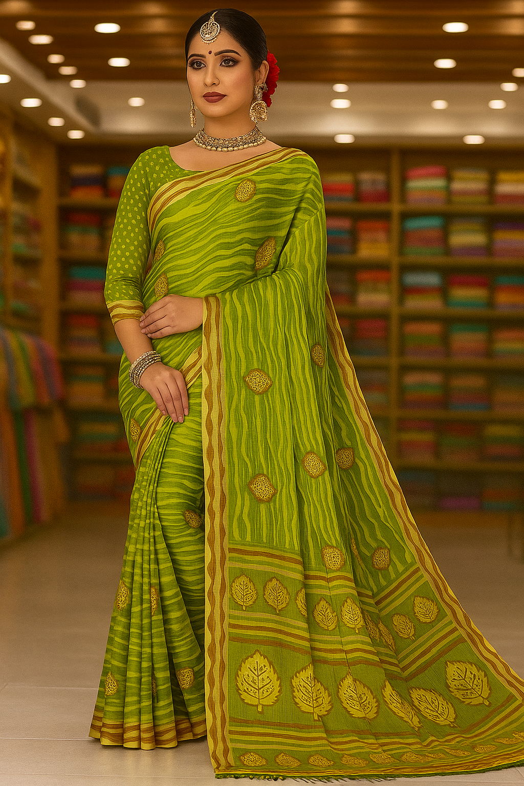 Leaf Pattern Saree - Sunita Style & Grace