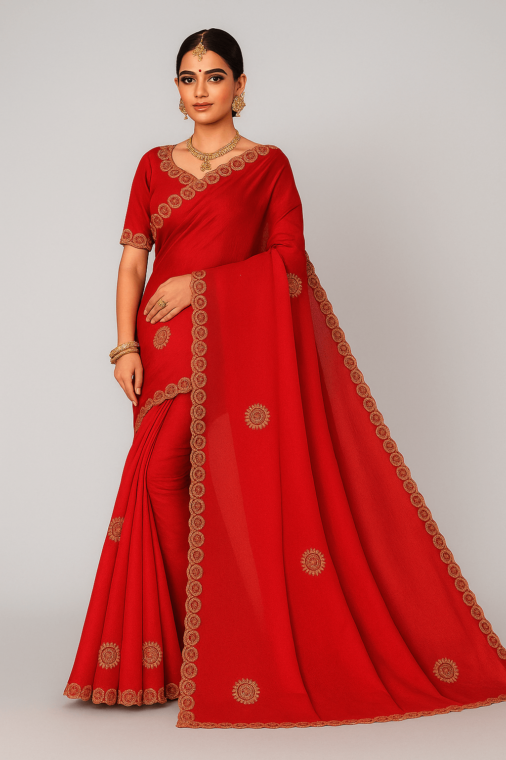 Regal Embroidered Saree Collection with Designer Blouse – Multiple Vibrant Colors