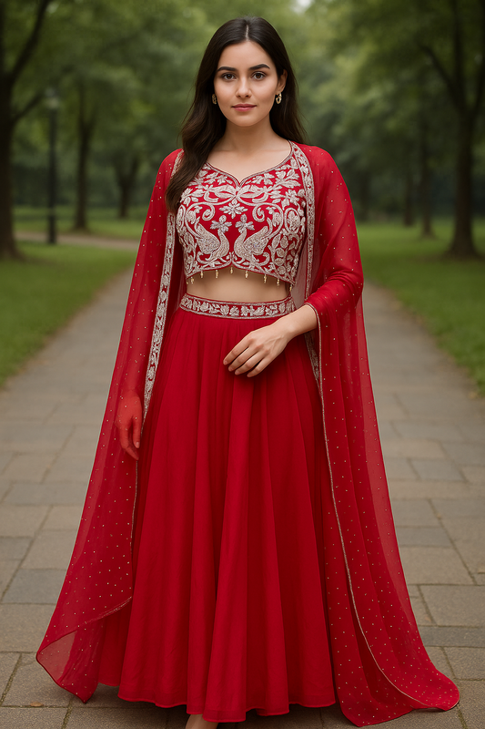 Sunshine  Embroidered Cape Lehenga Set